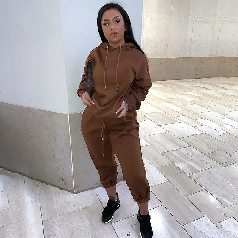 Fashion Hoodie High-Waisted Casual Set