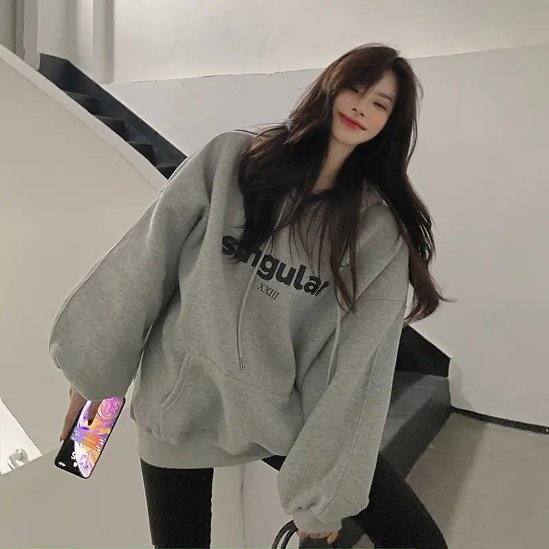 2023 Women's Hooded Sweatshirt, Thick and Oversized