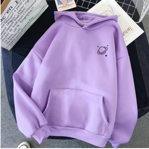 Fleece Hoodie for Women - Loose Fit Fall/Winter Top