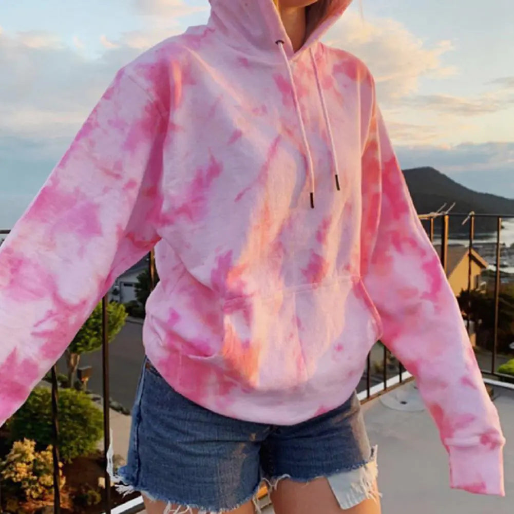 Oversized Tie Dye Rainbow Hoodie for Women