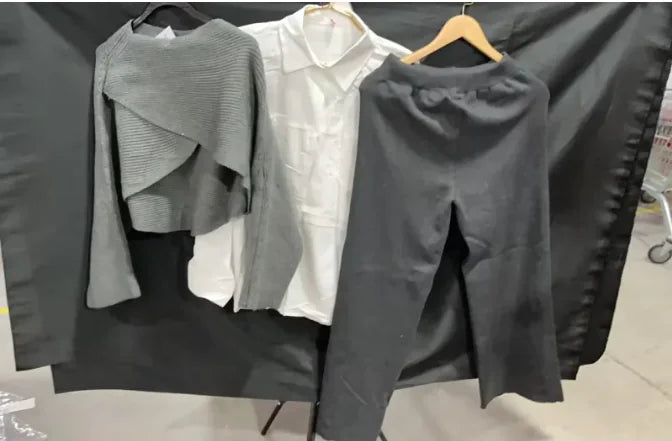 3pcs Knitted Sweater & Wide-Leg Pants Set