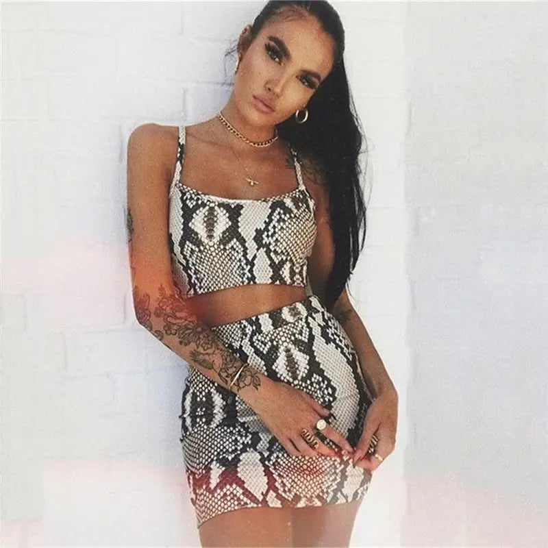 Snake Print Fashion Two-Piece Set