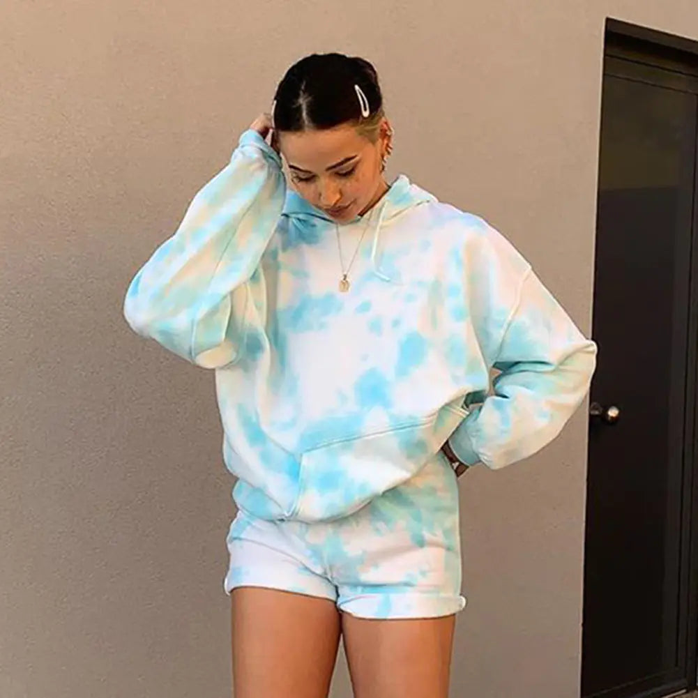 Oversized Tie Dye Rainbow Hoodie for Women