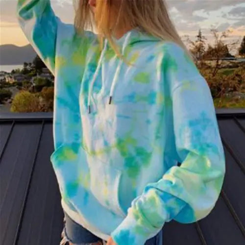 Oversized Tie Dye Rainbow Hoodie for Women