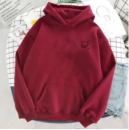 Fleece Hoodie for Women - Loose Fit Fall/Winter Top