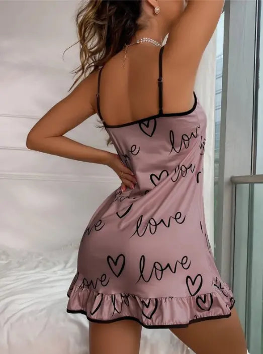 Fashionable Women's Sleeveless Pajama Set with Ruffles