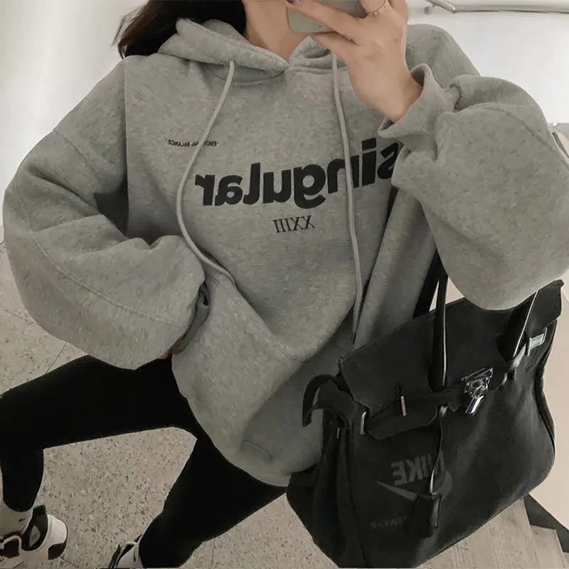 2023 Women's Hooded Sweatshirt, Thick and Oversized