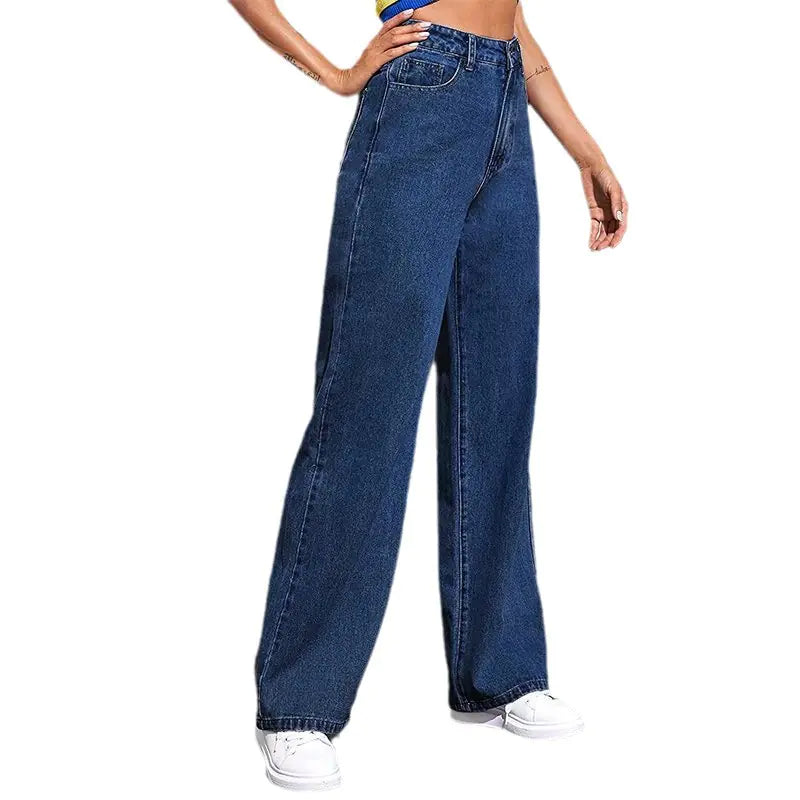 High-Waisted Wide-Leg Denim Pants for Women Summer 2024