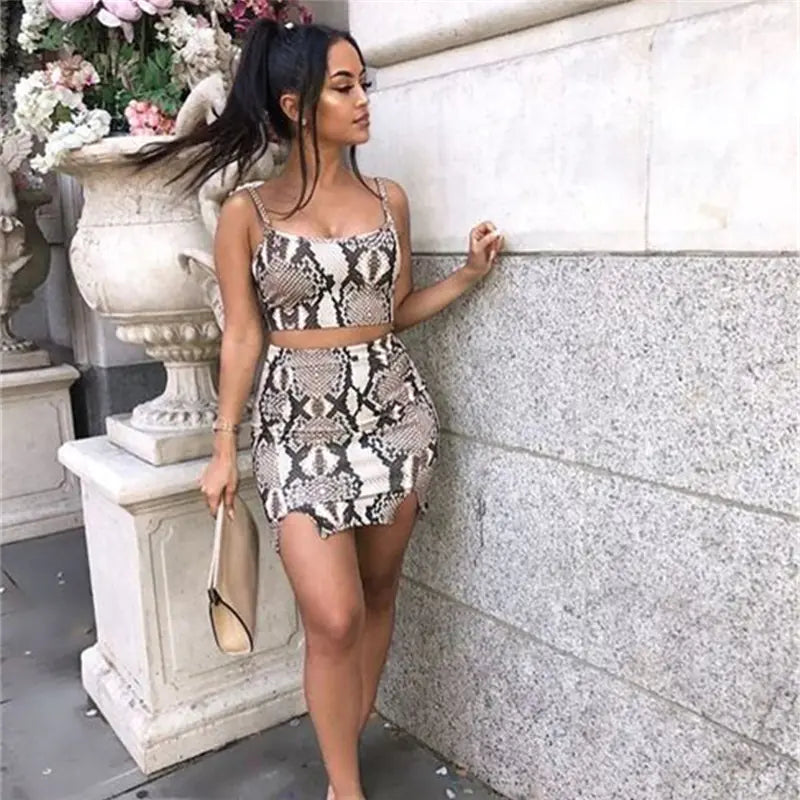 Snake Print Fashion Two-Piece Set