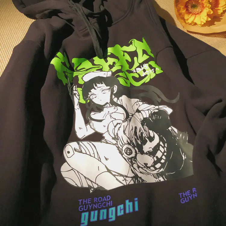 Y2K Print Oversized Harajuku Hoodie for Women